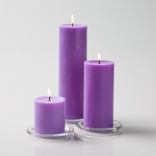 Richland Pillar Candles 3"x3", 3"x6" & 3"x9" Lavender Set of 36