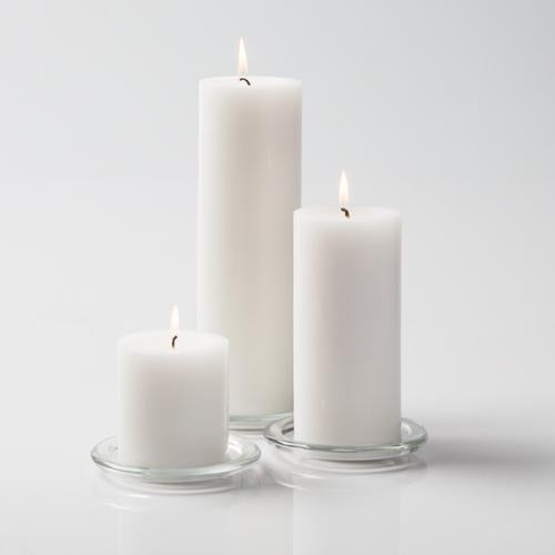 Richland Pillar Candles 3"x3", 3"x6" & 3"x9" White Set of 18