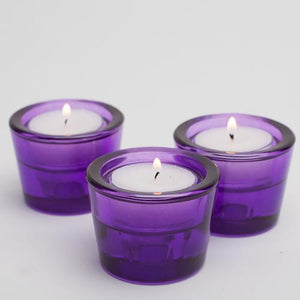 richland multi use tealight and taper holder purple set of 12