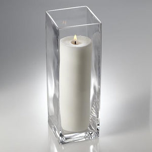 Richland Pillar Candle 9" & Eastland Square Holder 12 inch Set of 12