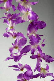 12 Purple Orchid Flower Leis - thumbnail number 1