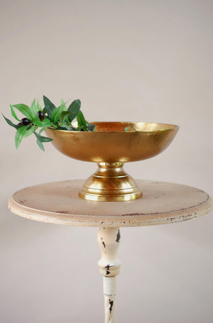 pedestal bowl gold