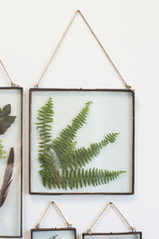 Hanging Metal Double Glass Frame 14" x 14.75" - thumbnail number 2