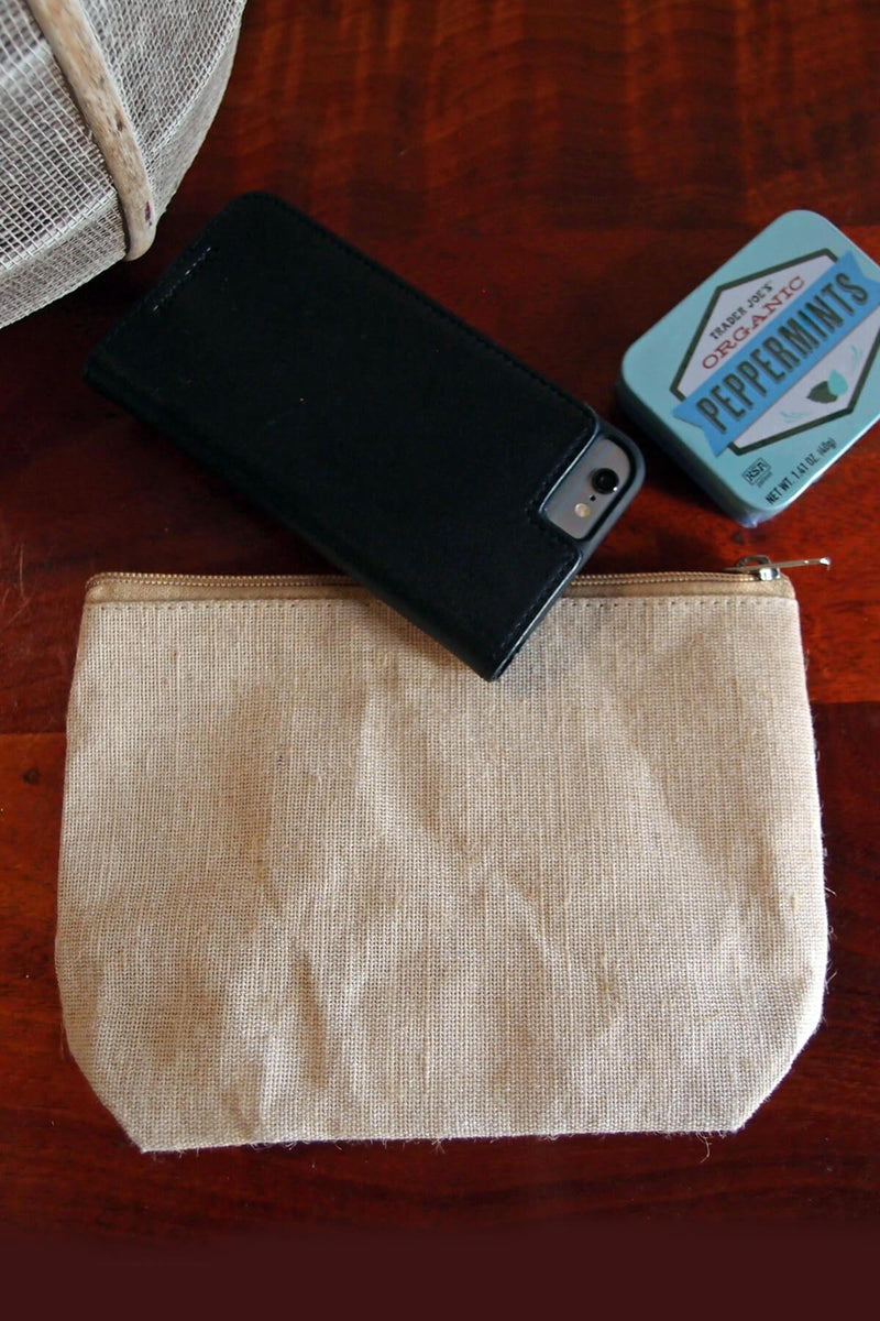 Zippered 7" x 5" Burlap Bag Set of 6 - thumbnail number 2