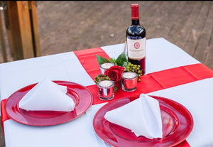 Richland Beaded Charger Plate 13" Red Set of 12