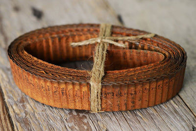 Rusty Corrugated Tin Ribbon 1in 15ft - thumbnail number 3