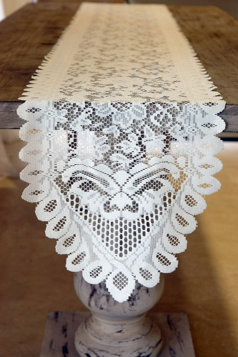 Lace Table Runners Ivory 13" x 120in - thumbnail number 1