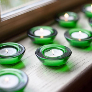 Eastland Chunky Tealight Candle Holder Green Set of 12