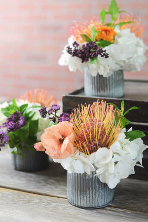 norah corrugated zinc 3 vase 6 pack