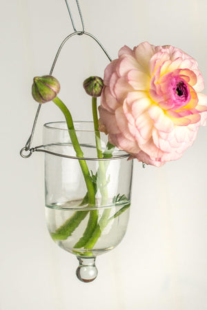 hanging candle holder set of 6 clear glass