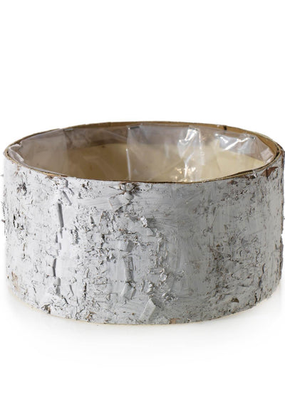 Whitewashed Birch Bark Bowl Vase 10x4.7