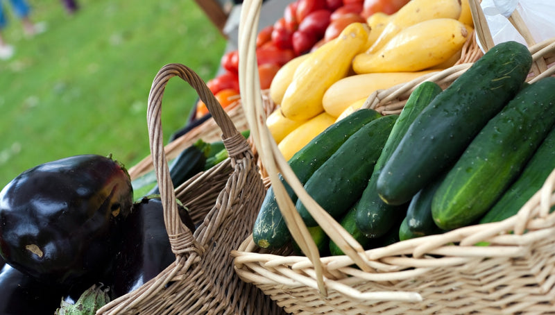 baskets of vegetables