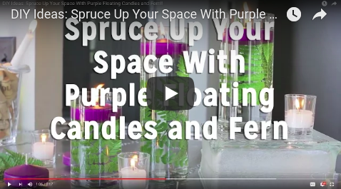 Spruce Up Your Space with Purple Floating Candles &amp; Fern!