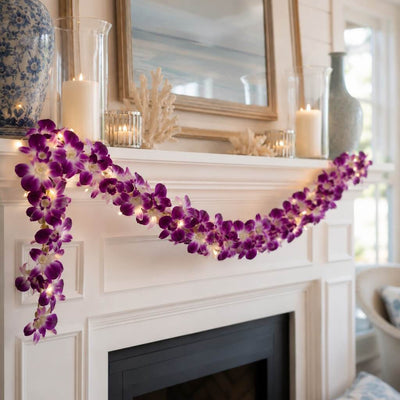 Purple Orchid Flower Leis Set of 12 - thumbnail number 6