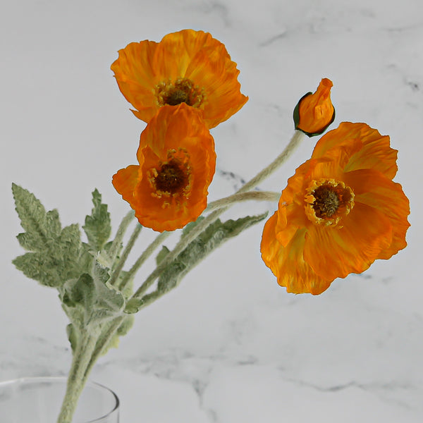 Set of 12 Orange Poppy Flower Sprays 23