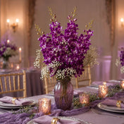 Silk Vanda Orchid Spray Lavender 28" - thumbnail number 2