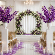 Silk Vanda Orchid Spray Lavender 28" - thumbnail number 4