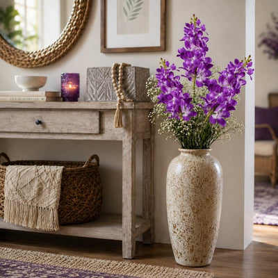 Silk Vanda Orchid Spray Lavender 28" - thumbnail number 6