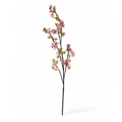 A 45-inch artificial pink cherry blossom branch with small blooms - thumbnail number 1