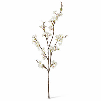 Cherry Blossom Branch White Flowers 42"