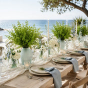 18" artificial maidenhair fern bush centerpiece on an outdoor seaside dining table - thumbnail number 6
