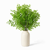 18" artificial maidenhair fern bush in a cream ceramic vase on a white background - thumbnail number 2