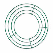 Green 10 inch wire wreath frame on a white background - thumbnail number 1