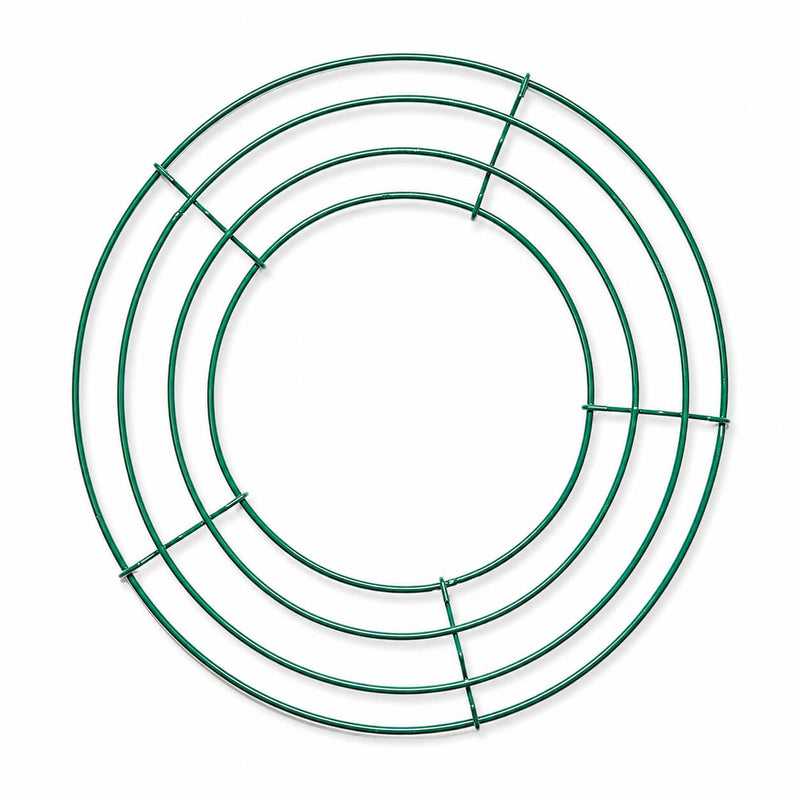 Green 10 inch wire wreath frame on a white background - thumbnail number 1