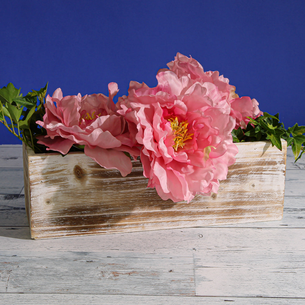 White Washed 4x12 Planter Boxes Wood