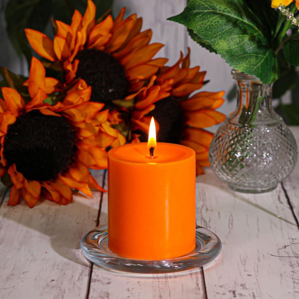 Richland Pillar Candles 3"x3" Orange Set of 12