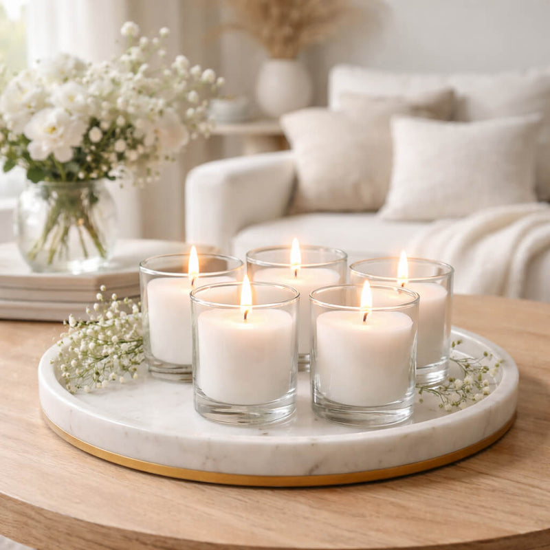 Richland Votive Candles & Eastland Clear Votive Holders Set of 12 - White - Citronella Scented - thumbnail number 6
