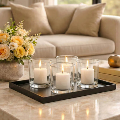 Richland Votive Candles & Eastland Clear Votive Holders Set of 12 - White - Citronella Scented - thumbnail number 7