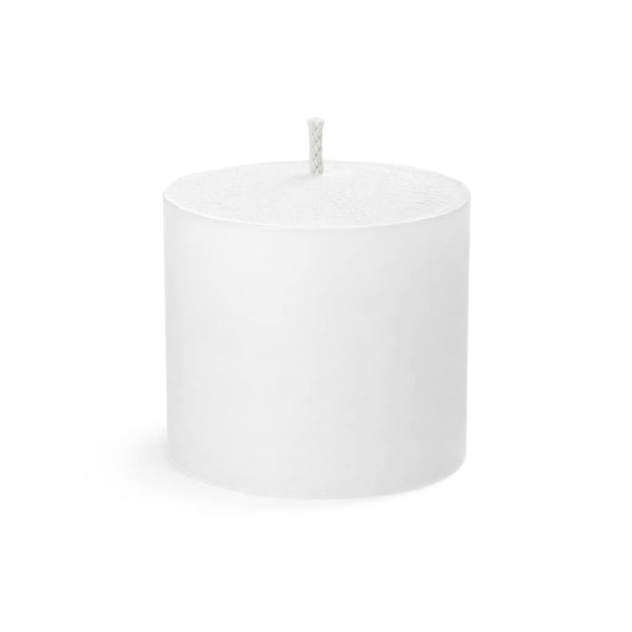 White 10-hour votive candles for restaurant tables