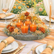 Richland Votive Candles & Eastland Clear Votive Holders Set of 72 - Orange - Citrus Fruit Scented - thumbnail number 3