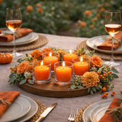 Richland Votive Candles & Eastland Clear Votive Holders Set of 72 - Orange - Citrus Fruit Scented - thumbnail number 5