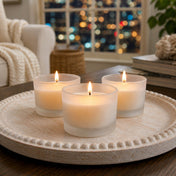 Cozy living room with glowing frosted tealight candle holders - thumbnail number 8