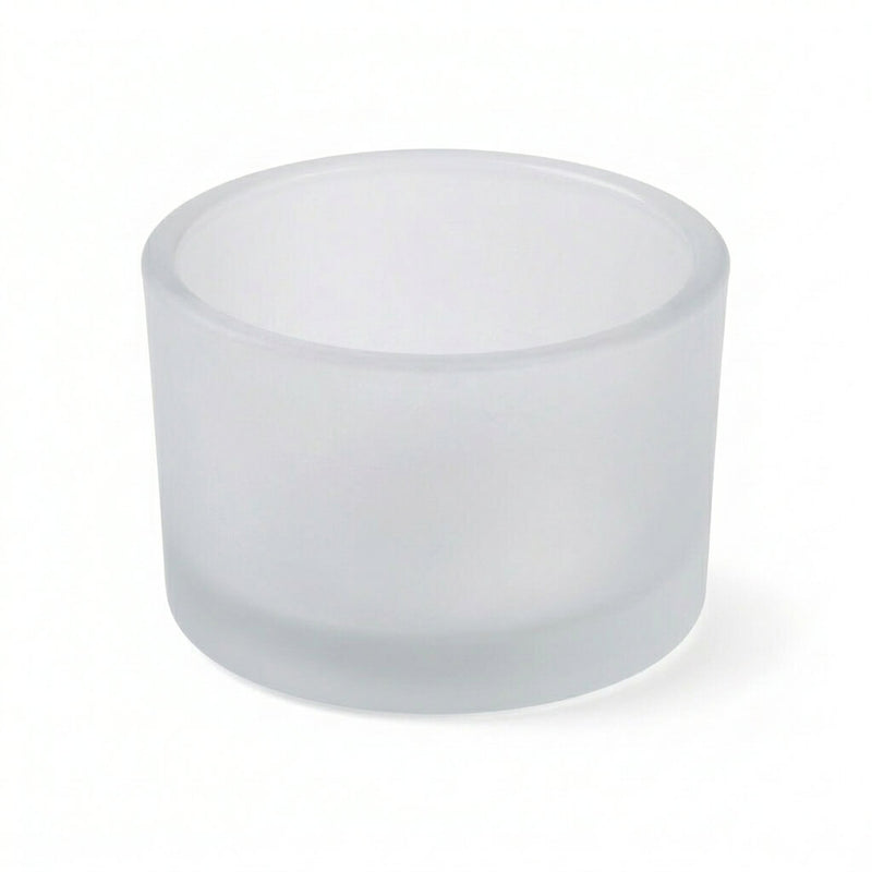 Frosted glass tealight holder on white background - thumbnail number 1