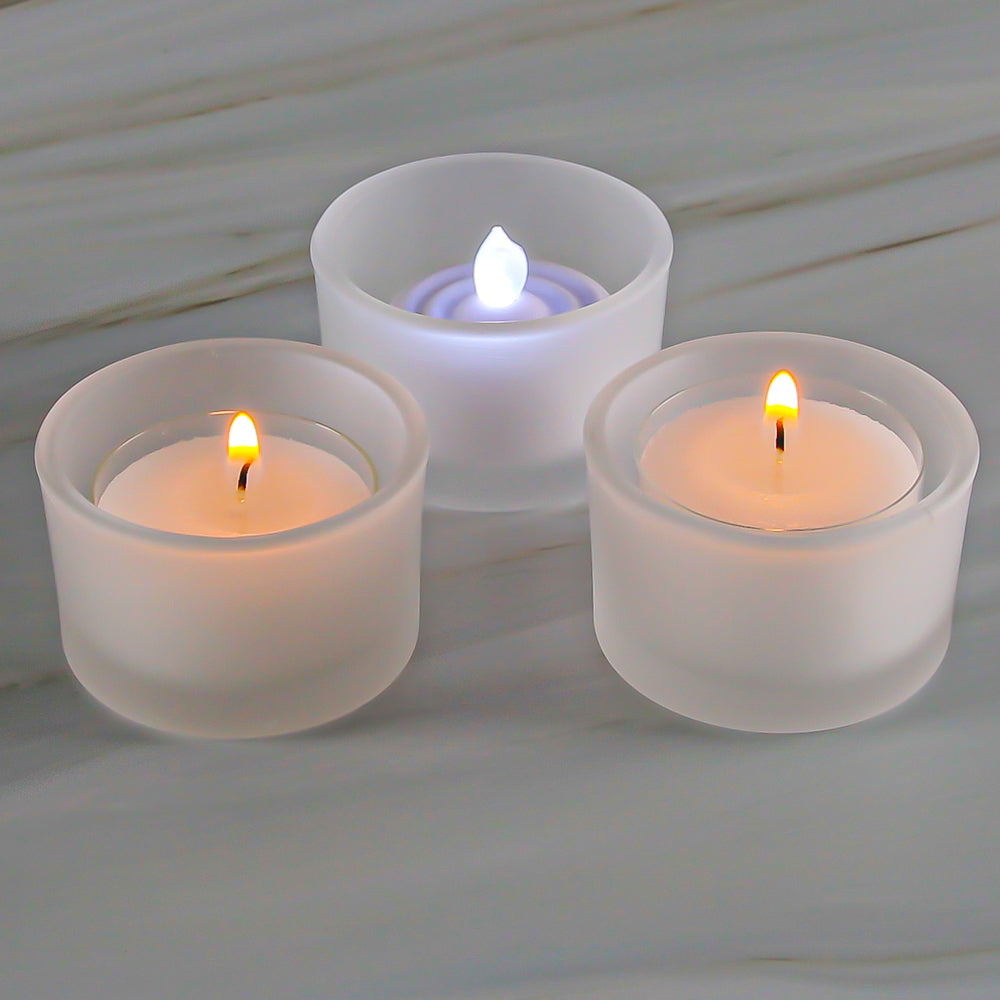 Frosted tea light holders sales
