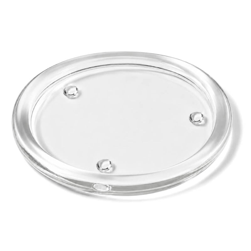8" Round Glass Pillar Plate on a white background - thumbnail number 1
