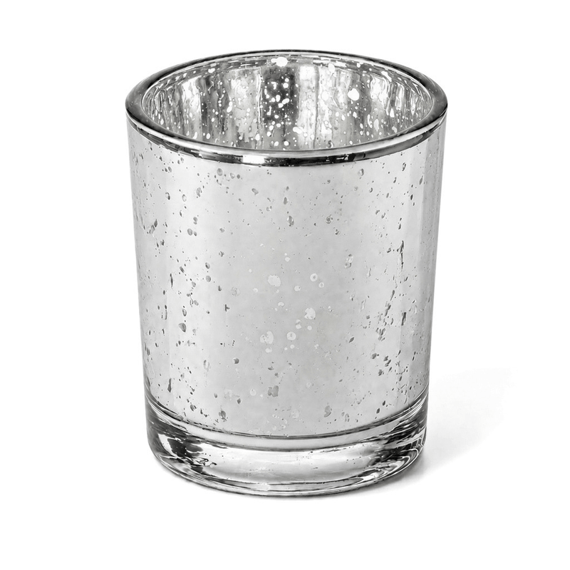 A Silver Mercury Votive Holder isolated on a plain white background - thumbnail number 1