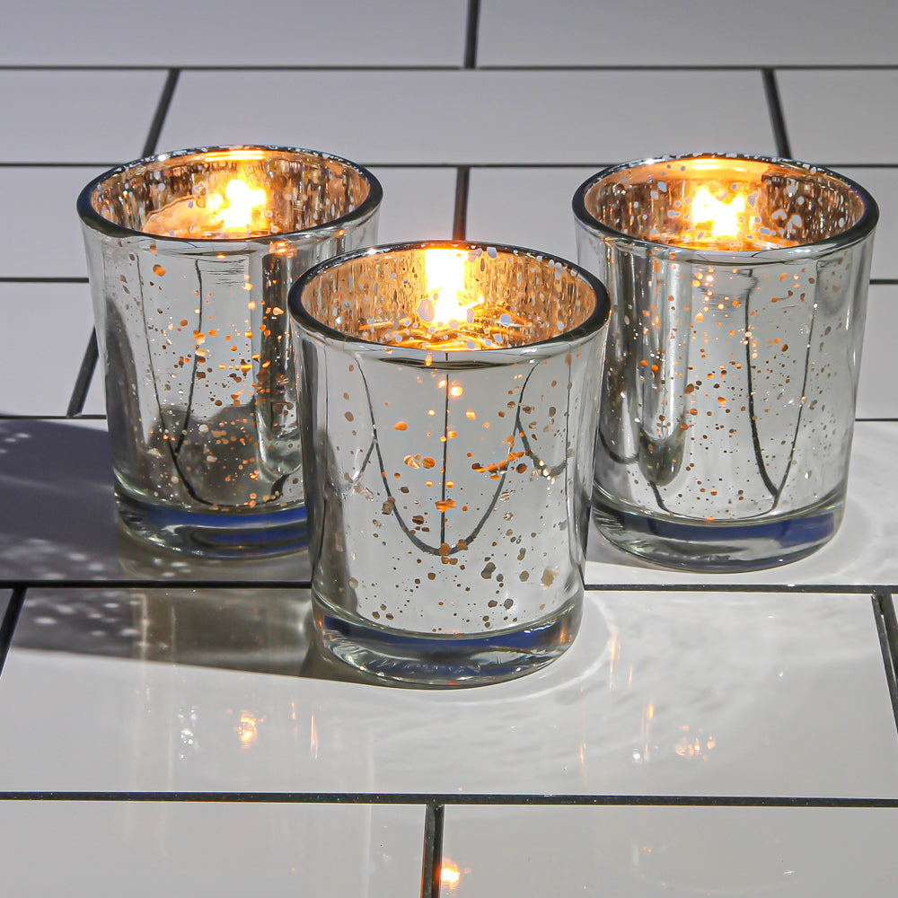 Silver Mercury Glass Votives