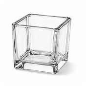 Clear votive candle holder on white background - thumbnail number 1