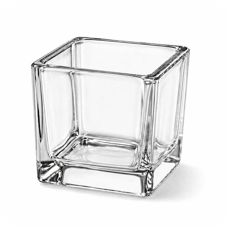 Clear votive candle holder on white background - thumbnail number 1