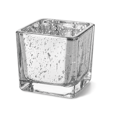 Richland Silver Mercury Square Votive Holder Set of 12