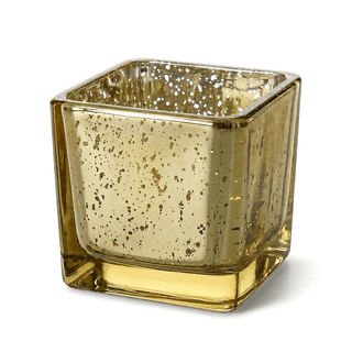 Richland Metallic Gold Mercury Square Votive Holder Set of 12