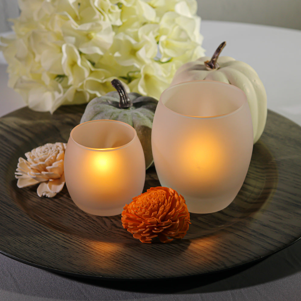 eastland grande hurricane votive candle holder frosted set of 48