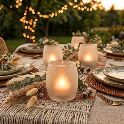 Eastland Grande Hurricane Votive Candle Holder Frosted Set of 12 - thumbnail number 6