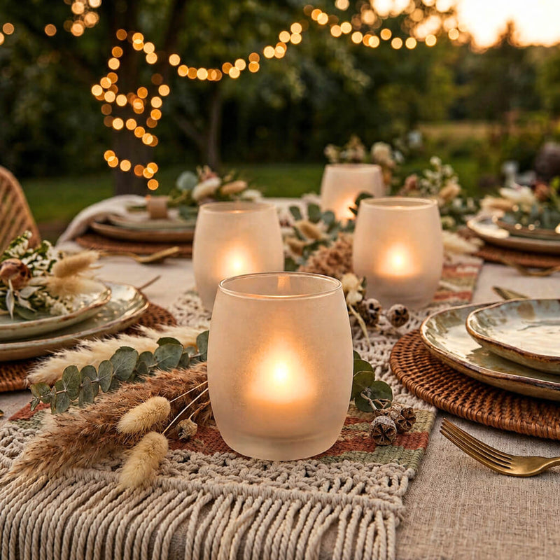 Eastland Grande Hurricane Votive Candle Holder Frosted Set of 12 - thumbnail number 6