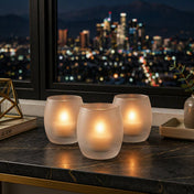Eastland Grande Hurricane Votive Candle Holder Frosted Set of 12 - thumbnail number 7
