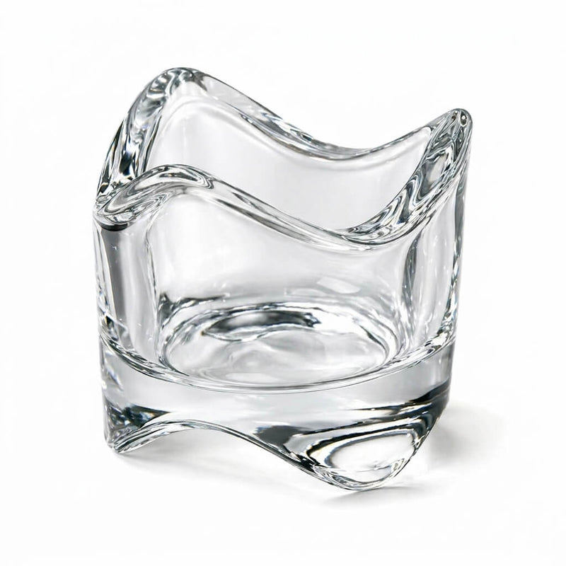 Clear glass swirl-top votive and tealight holder on a white background - thumbnail number 1